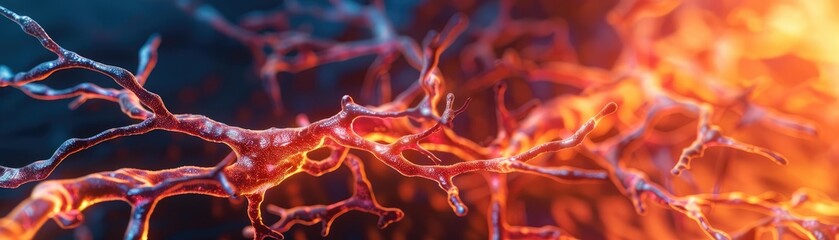 Artistic representation of an intense autoimmune gout attack, focusing on high inflammation levels, medical concept of severe joint damage