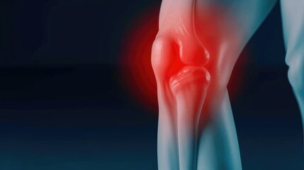 Realistic depiction of knee joint inflammation due to gout, highlighting discomfort and purine buildup, medical illustration of severe pain