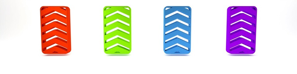 Colorful Car tire wheel icon isolated on white background. Minimalism concept. 3D render illustration