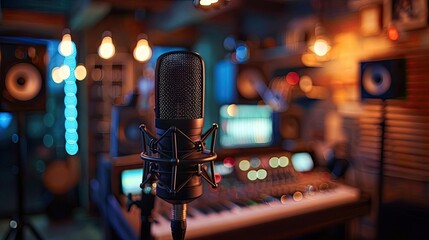 Popular podcast host recording an episode in a professional setup, showcasing the growth of audio entertainment