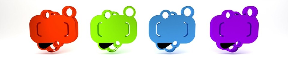 Colorful Bar of soap icon isolated on white background. Soap bar with bubbles. Minimalism concept. 3D render illustration