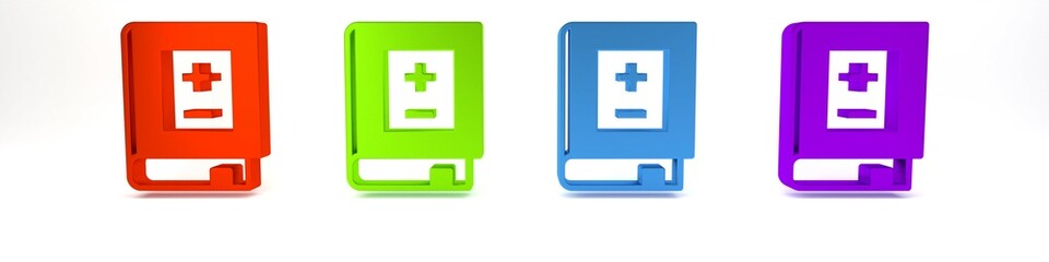 Obraz premium Colorful Book with mathematics icon isolated on white background. Math book. Education concept about back to school. Minimalism concept. 3D render illustration