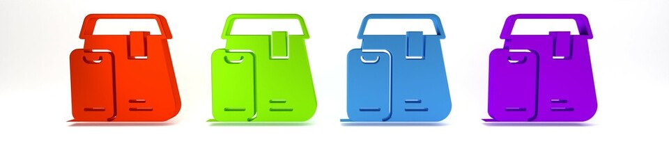 Colorful Online ordering and fast food delivery icon isolated on white background. Minimalism concept. 3D render illustration