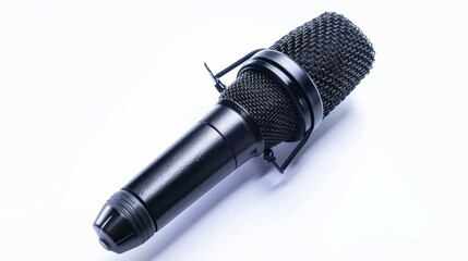 Condenser Microphone. Professional Studio Microphone for Voice Recording on White Background