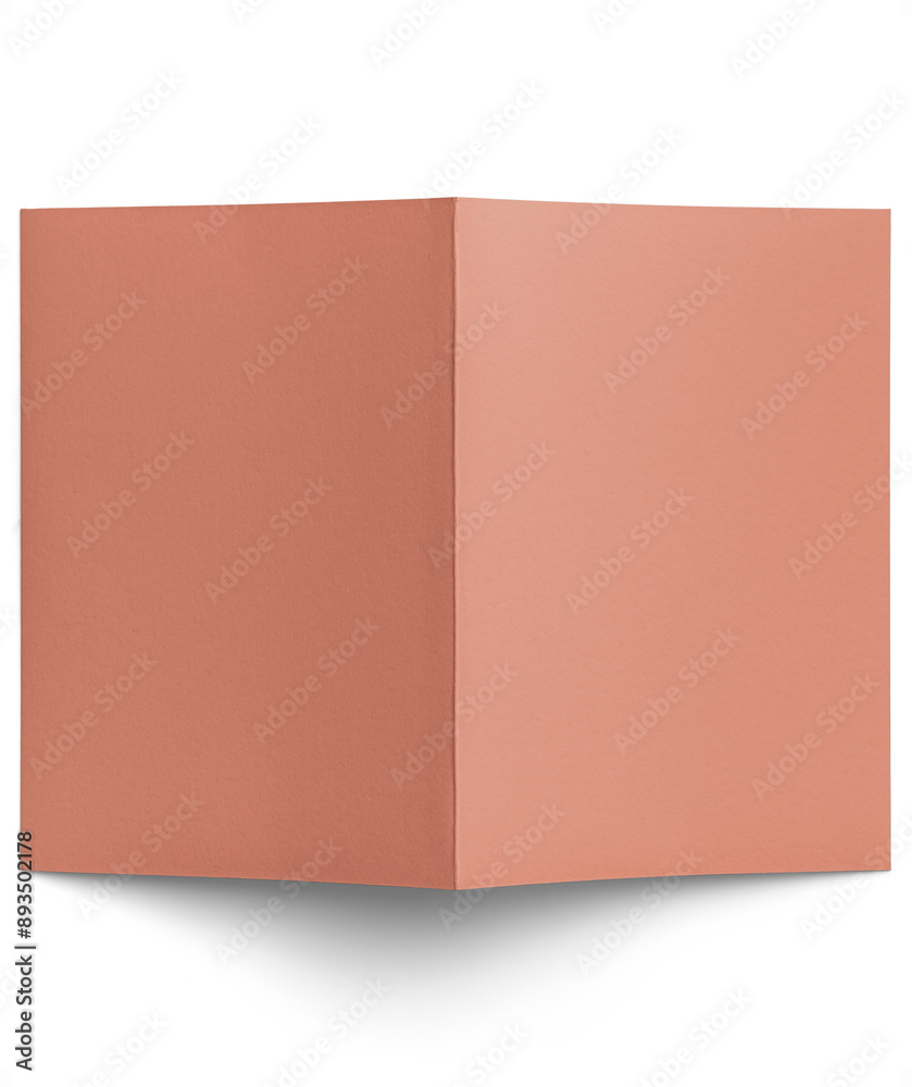 Sticker Angled View of Blank Blush Folded Card 5x7in