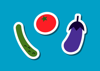 夏野菜のイラスト　シール