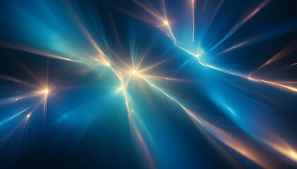 Fototapeta premium Bright, futuristic colorful bursts of abstract light against a dark blue background