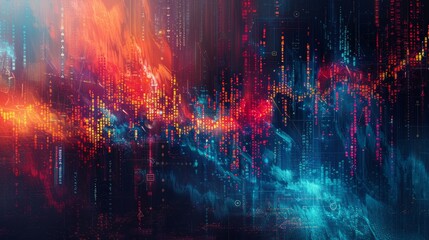 Abstract Fusion of Investment Growth and Data Science Integration in Contemporary Digital Art