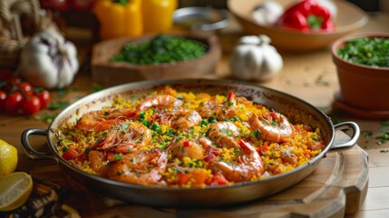 Colorful and Appetizing Food Photography in a Rustic Kitchen Setting with Natural Light and Inviting Atmosphere