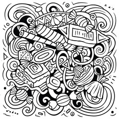 Sweet Candies cartoon vector doodle illustration