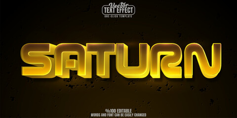 Saturn editable text effect, customizable space and planet 3d font style