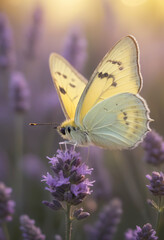 Butterfly on lavender flower