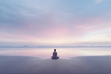 Beach sky sea meditating