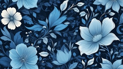 blue floral pattern abstract background design