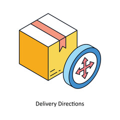 Delivery Directions Isometric style icon. Symbol on White background EPS 10 File 