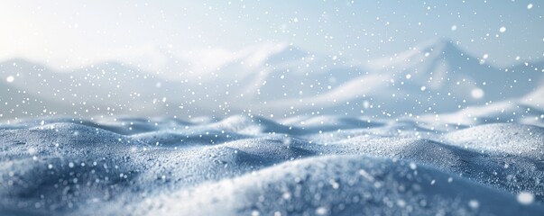 Minimalist Winter Wonderland - Snowflakes Falling in Realistic 3D Render on Plain White Background