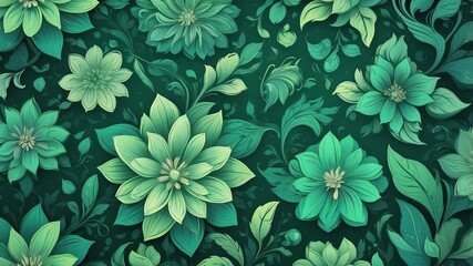 green floral pattern abstract background design