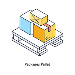 Packages Pallet Isometric style icon. Symbol on White background EPS 10 File 