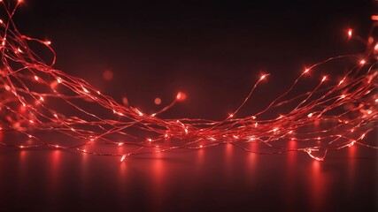 red fairy lights abstract background design