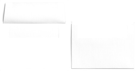 Blank White Envelope with Open Flap Set
