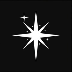 Glowing star icon symbol cross star symbol.