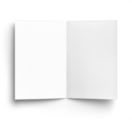 Blank White Folded Card Inside View 5x7in