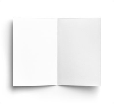 Blank White Folded Card Inside View 5x7in