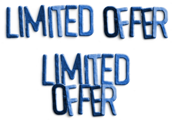 Blue Metallic Limited Offer Text