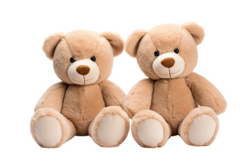 Obraz premium soft and cuddly plush teddy bear in a classic design, isolated on white background