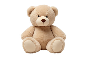 Obraz premium soft and cuddly plush teddy bear in a classic design, isolated on white background