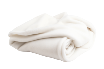 soft and cozy white throw blanket made from pure cashmere, isolated on white background