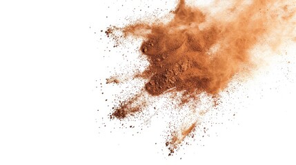 An illustration of cinnamon powder isolated on a white background, top view
