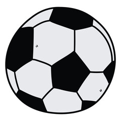 Hand drawn cartoon football ball on white background.