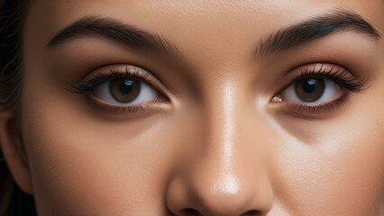 European woman's eyes close up