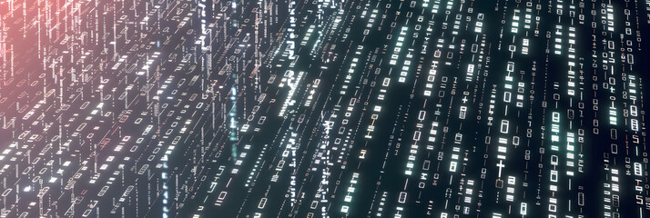 Matrix background. Running binary code on white background. Falling digits texture. Random data stream. Abstract numbers wallpaper. Vector illustration.