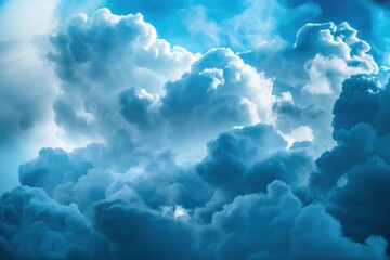 Dark Blue Clouds. Dramatic Sky Background with Storm cloudscape for Abstract Heaven scene