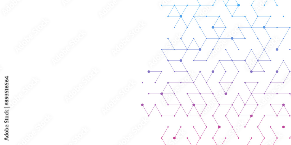 Aufkleber technology abstract background lines, dots and hexagons. hexagonal digital concept for poster, banne