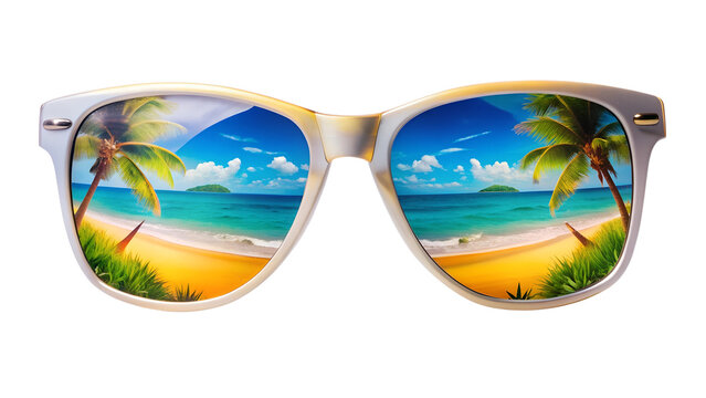 sun glasses beach isolated on white
