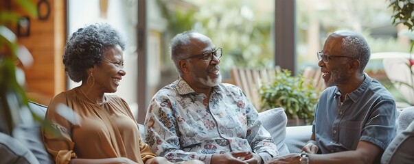 Obraz premium Warm and Supportive Retirement Planning Session with Senior Discussing Their Financial Future