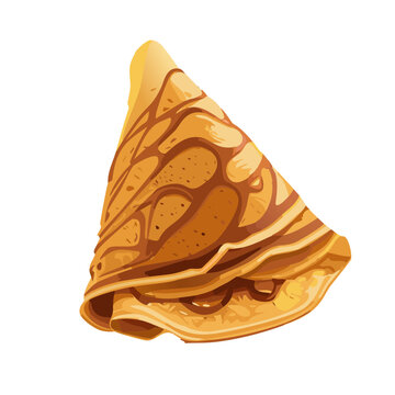 Folded Crepe with Chocolate Swirls Vector Graphic