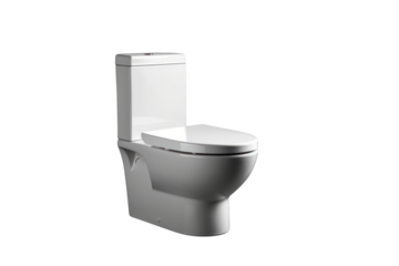 sleek, modern toilet with a minimalist design, isolated on a white background