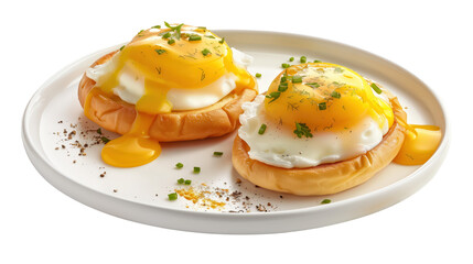 Eggs benedict isolated on transparent background