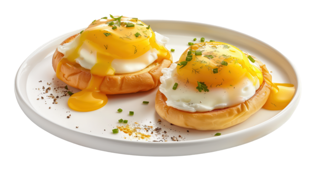 Eggs benedict isolated on transparent background