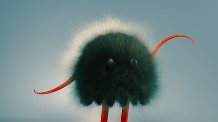 Cute Little Monster 3D Cartoon Character Render © paris