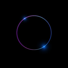 Neon circle frame vector illustration