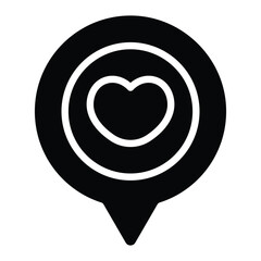 Simple Charity Location glyph icon. The icon can be used for websites, print templates, presentation templates, illustrations, etc