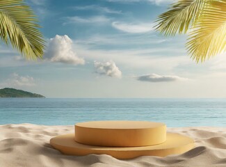 Wooden Stand Isolated On Beach