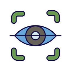 eye scanner color line  icon with white background vector stock illustration