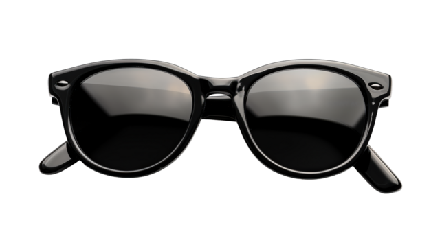Black sunglasses isolated on transparent background
