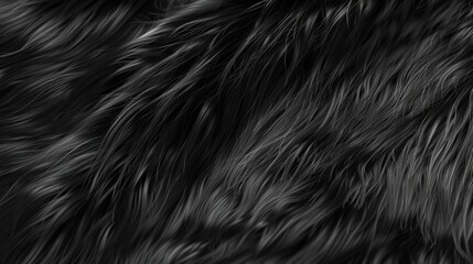 Fototapeta premium Background and texture of natural black fur animal